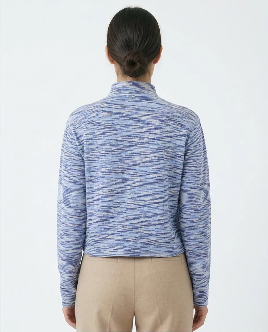 Ravin | Women’s Marled Mock-Neck Knit Sweater – Azure Mix - O199086 - Image 2