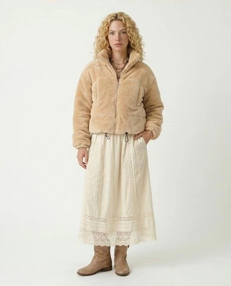 Ravin Women's Paneled Faux-Fur Cropped Jacket – Warm Camel - o199091 - Image 4