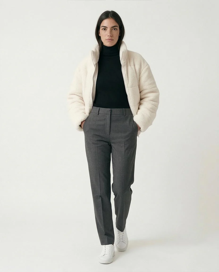 Ravin Women's Cropped Sherpa Puffer Jacket – Cream - O199092 - Image 5