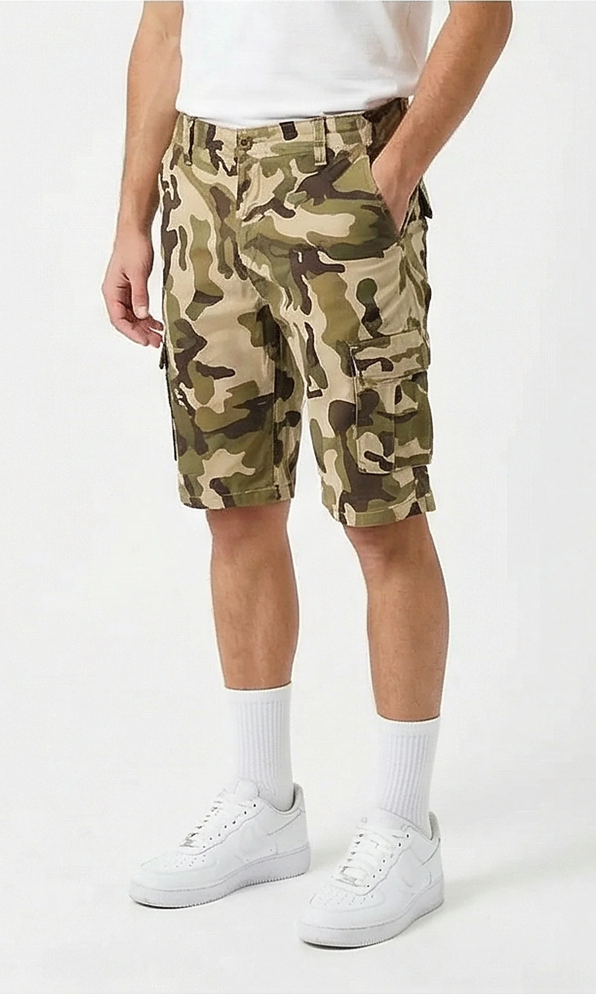 RAVIN Men’s Woodland Camouflage Regular Fit Summer Shorts – Olive & Dark Green Tactical - O199147  Streetwear - Image 5