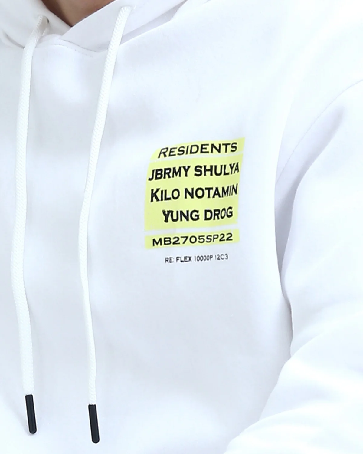 Ravin "Line Up" Graphic Streetwear Hoodie in White - o199168 - Image 4