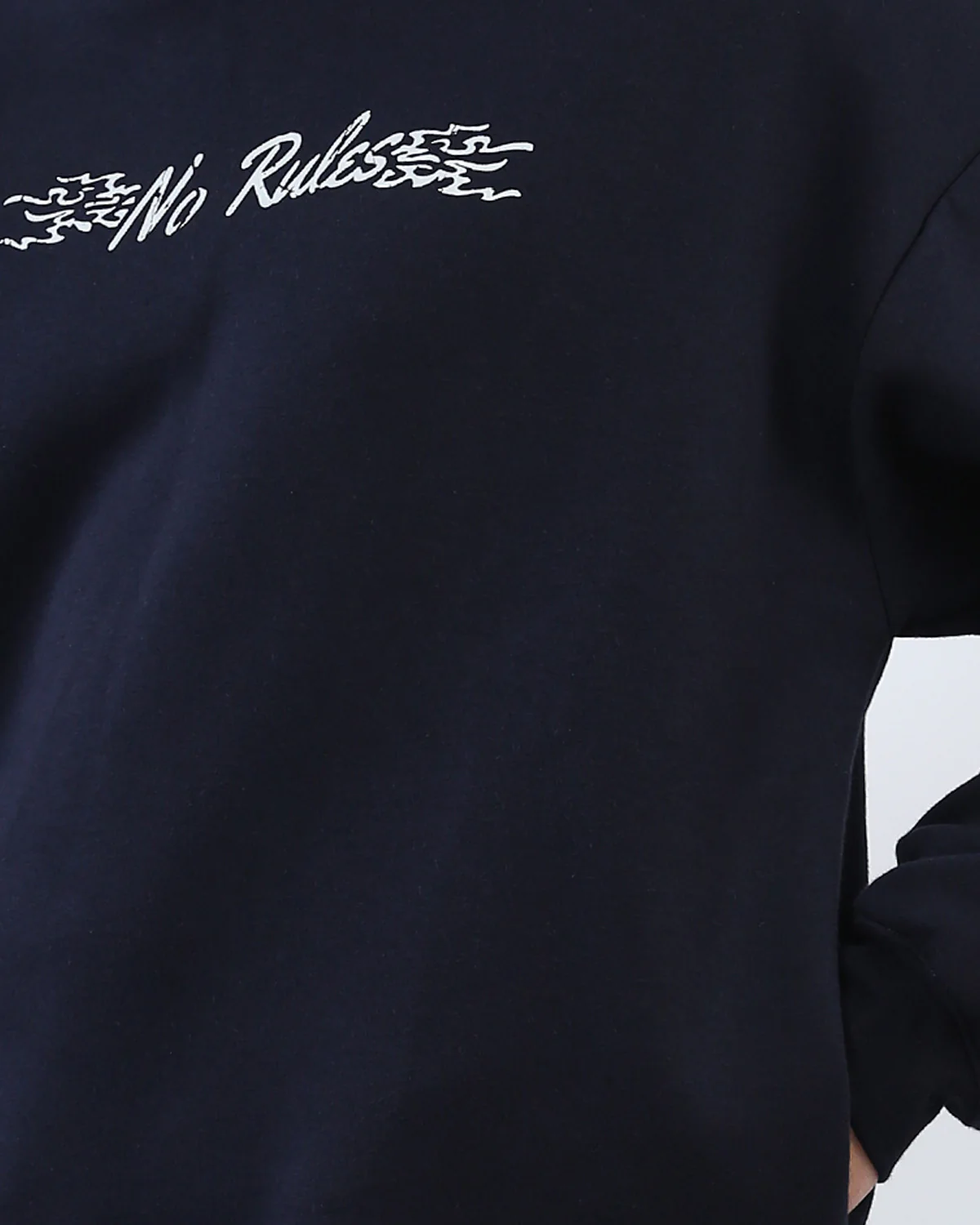 Ravin "No Rules" Oversized Graphic Hoodie – Navy Blue - O199172 - Image 4
