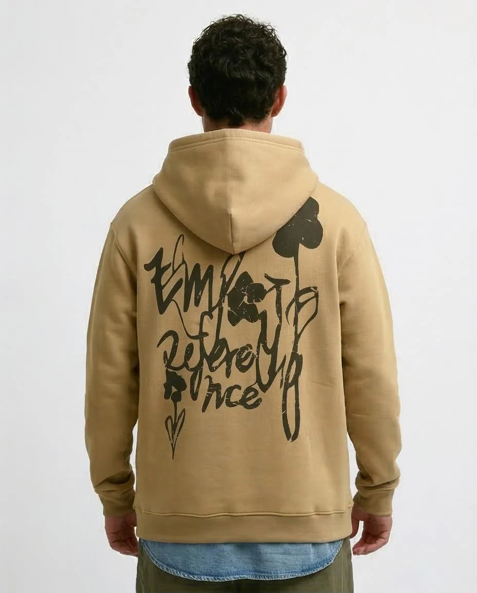 Ravin Men’s Sand Graffiti Graphic Oversized Hoodie – "Impact Reference" Collection - o199181 - Image 2