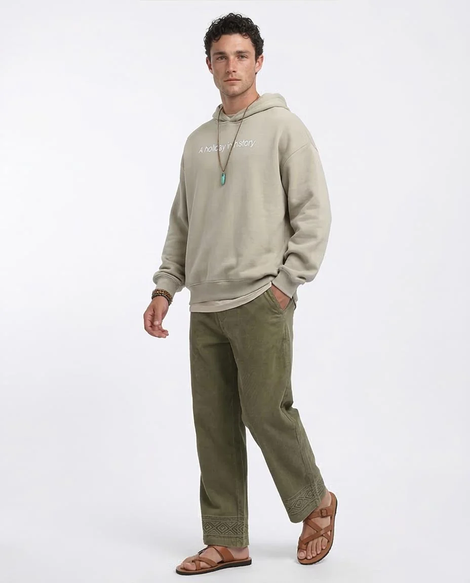Ravin Oversized "Tasmania" Graphic Hoodie – Sand Khaki - O199182 - Image 5