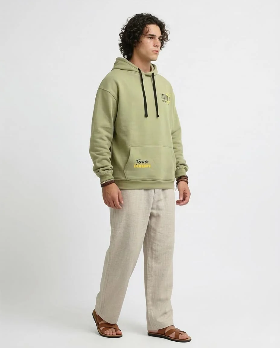 RAVIN | "Forever Rich" Graphic Heavyweight Hoodie - Sage Green - o199185 - Image 5