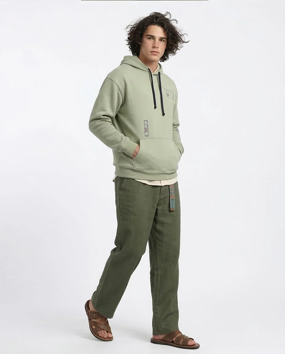 Ravin Men's Sage Green Distressed Graphic Hoodie - o199186 - Image 5