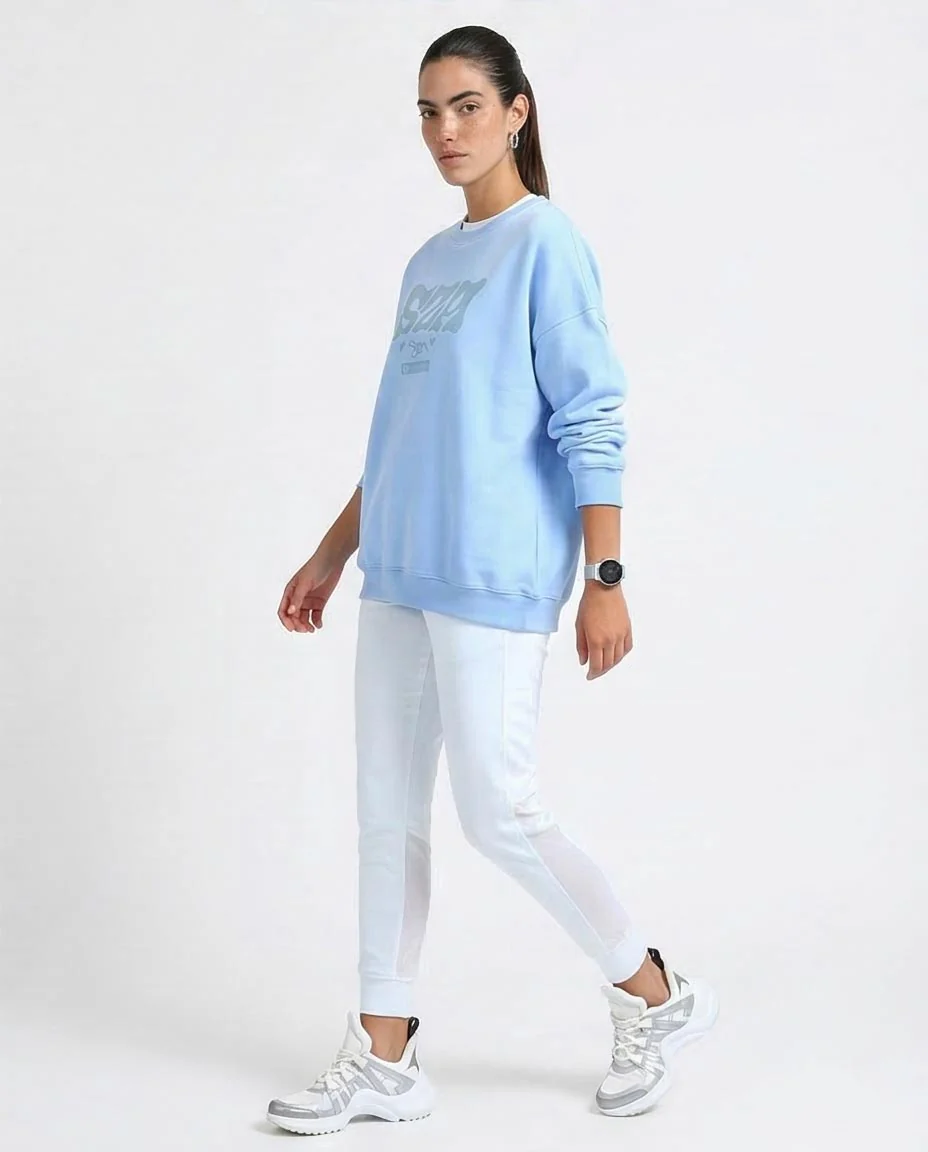 Ravin x SZA "Without Limits" Oversized Crewneck Sweatshirt – Light Blue - O199197 - Image 5