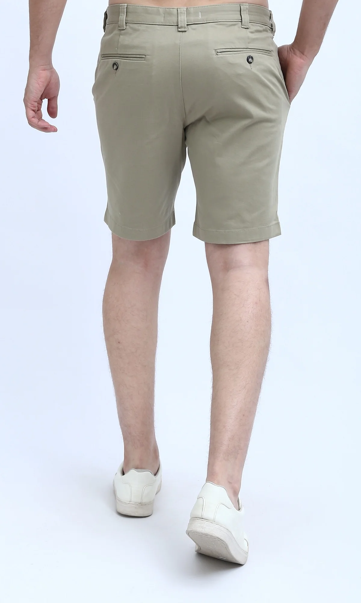 O199230 Summer Basic Beige Short With Fly Zipperd - Image 3