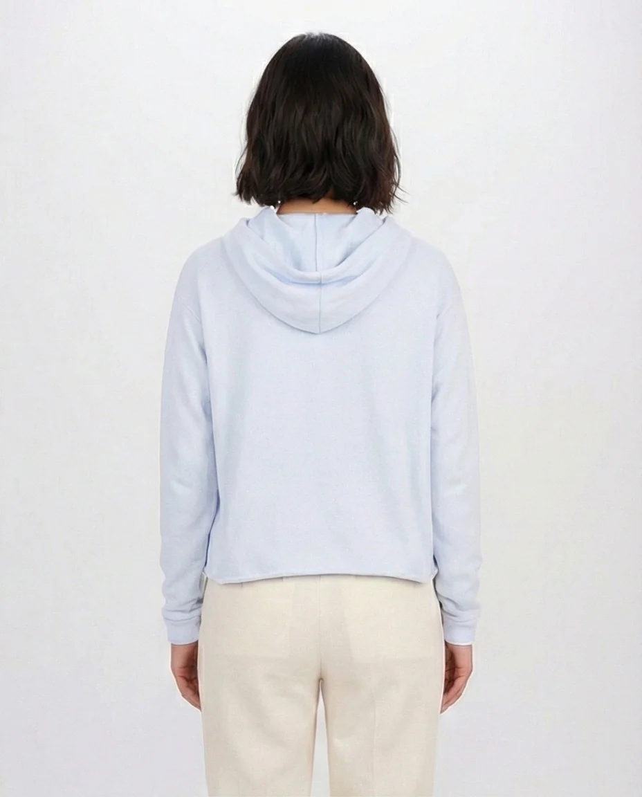 Sky Blue Soft Knit Hooded Pullover - O200387 - Image 2