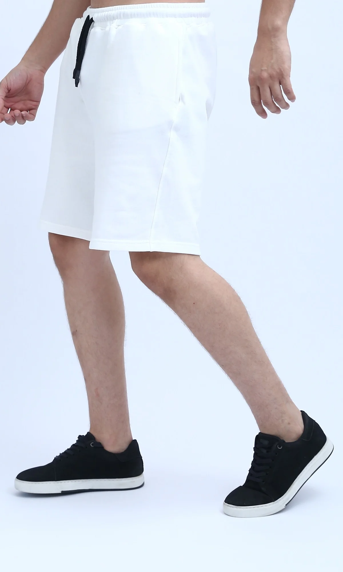 White Drawstring Elasticated Waist Sweat Shorts - O202114 - Image 2