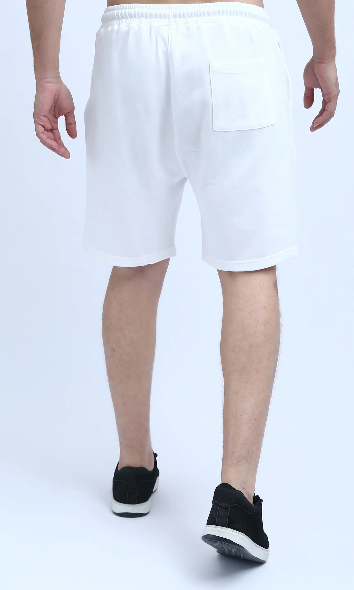 White Drawstring Elasticated Waist Sweat Shorts - O202114 - Image 3