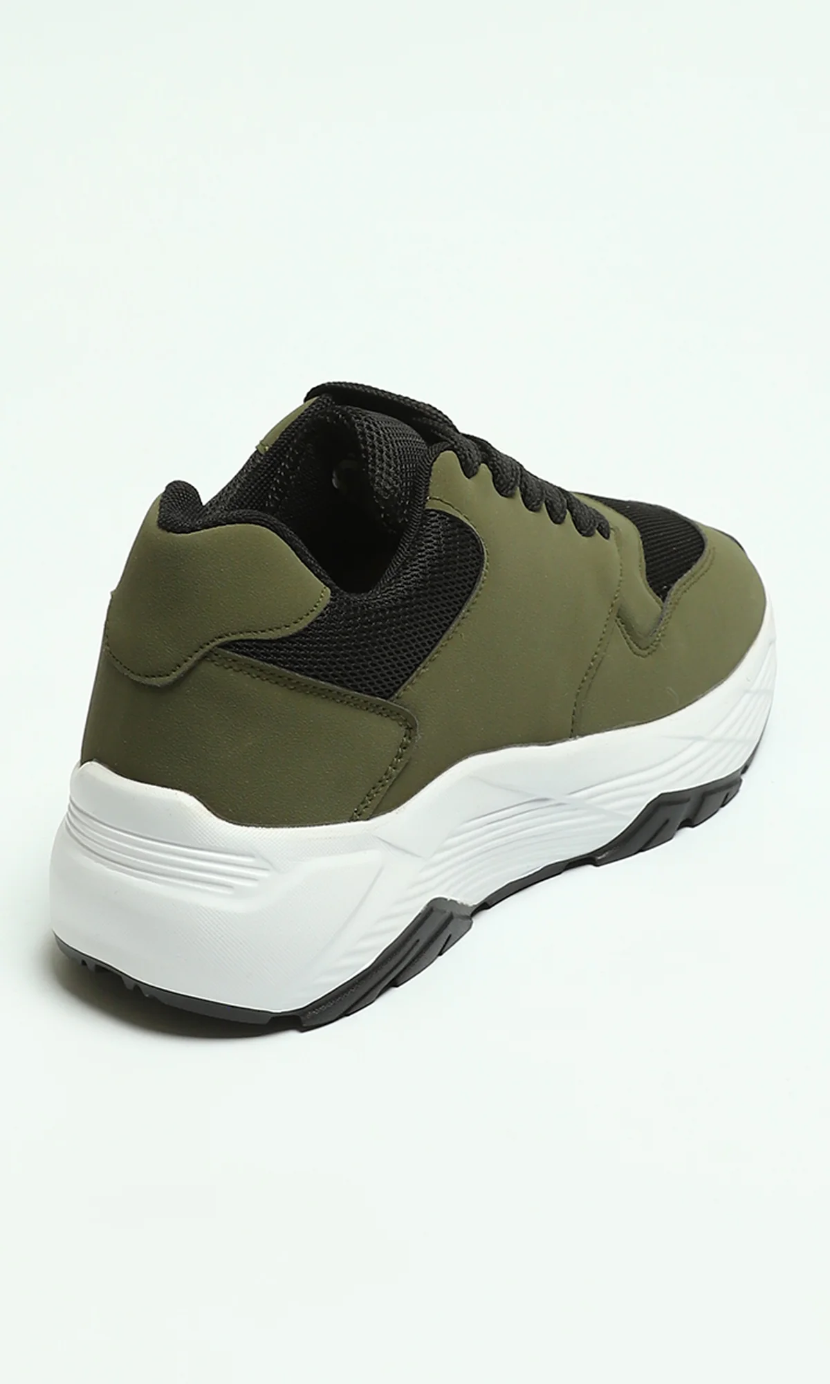 Olive Green Modern Chunky Sole Sneakers - Image 3