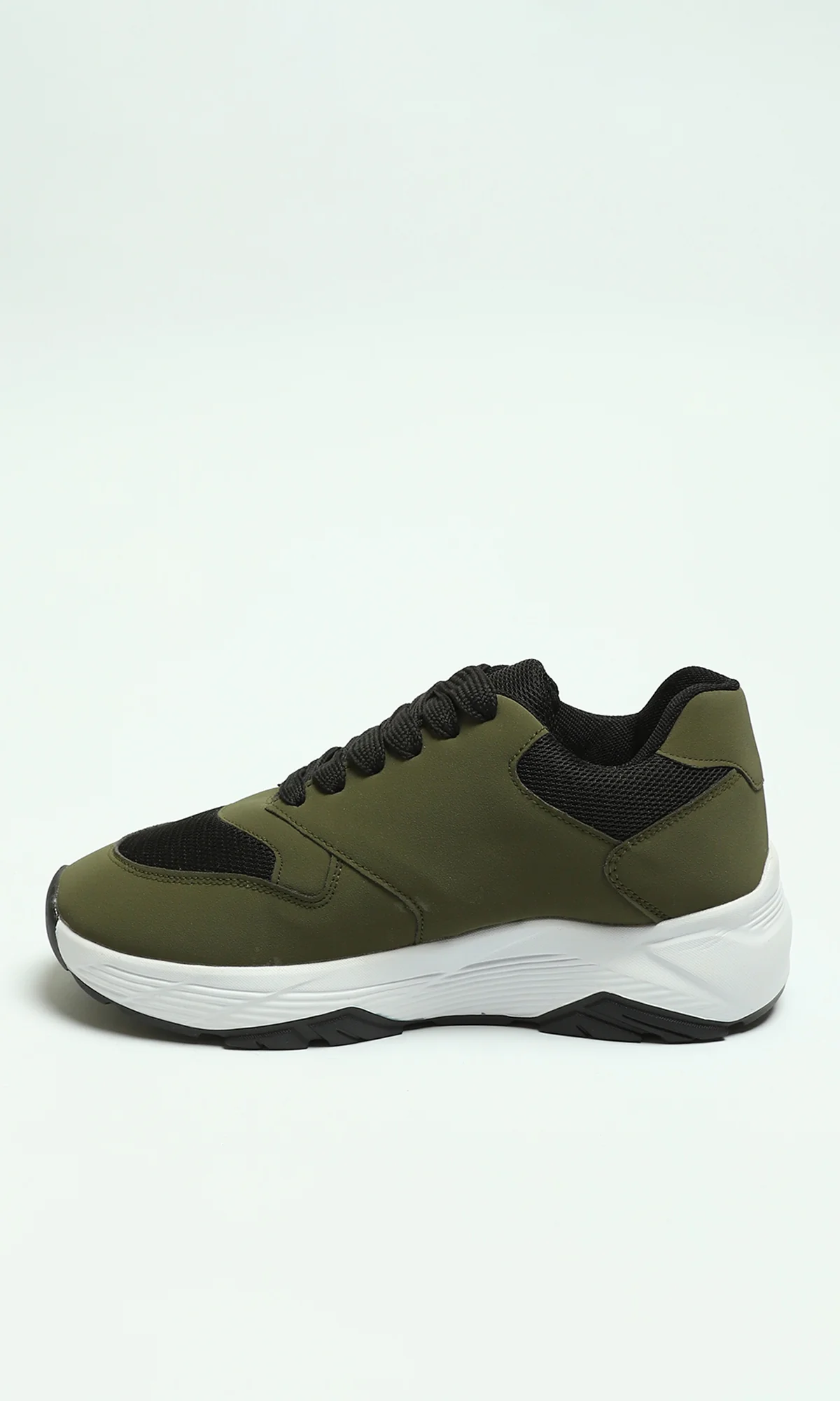 Olive Green Modern Chunky Sole Sneakers - Image 4