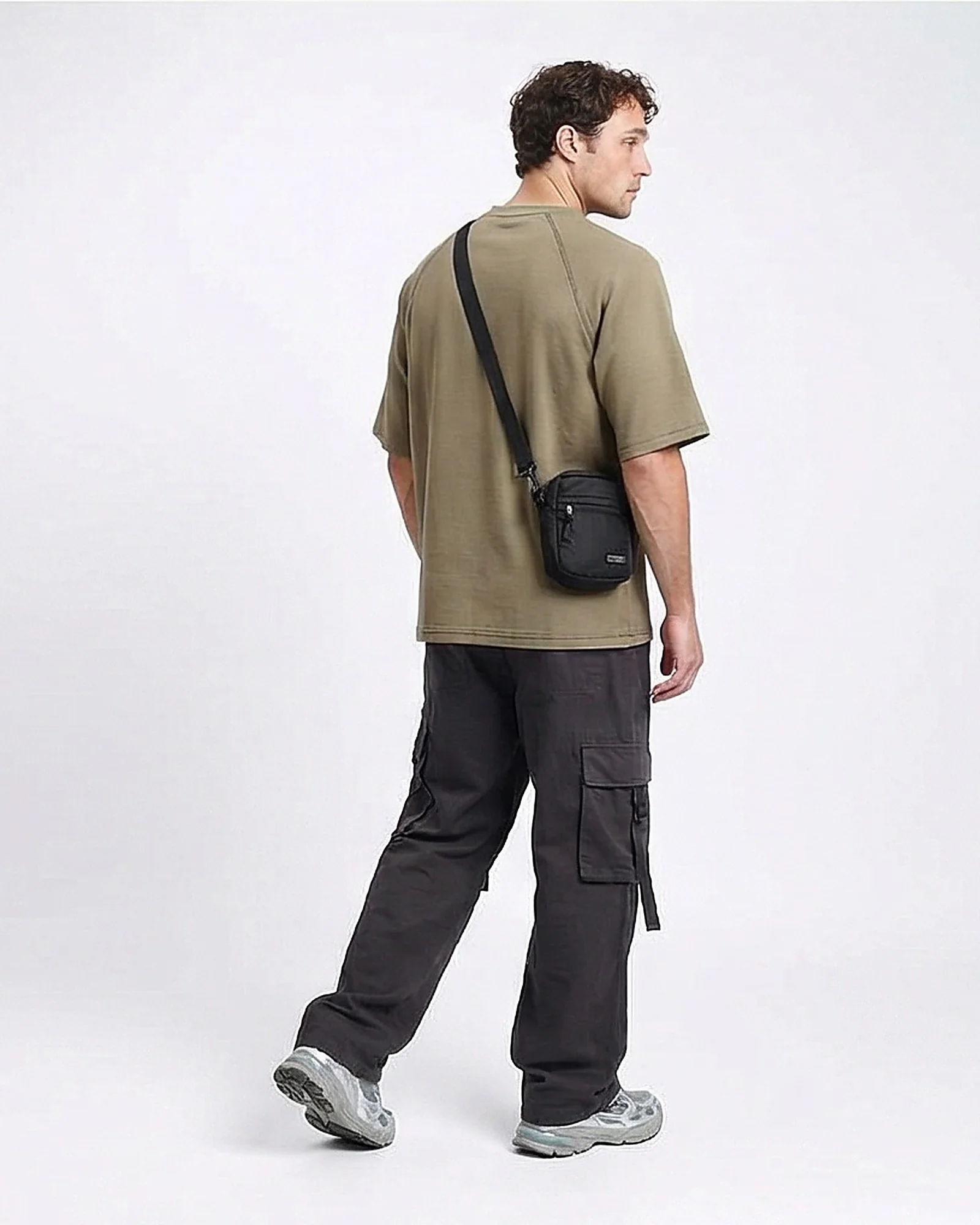 Olive Green Textured Raglan Sleeve Tee - R217172 - Image 4