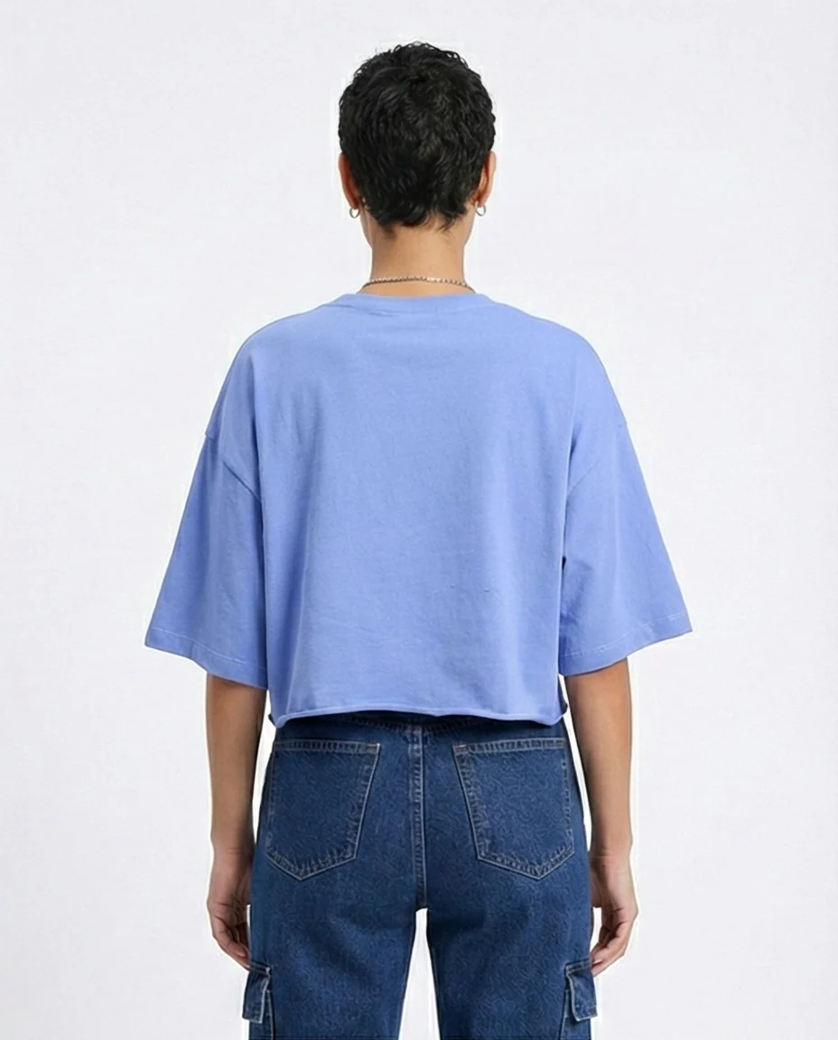 R209489 - "Orange Soda" Printed Cotton Tee - Lavender Blue - Image 2