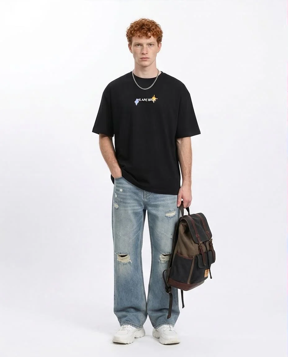 RAVIN "Out Of Office" Pixel Graphic Oversized T-Shirt – 100% Premium Cotton - Black - R209400 - Image 4