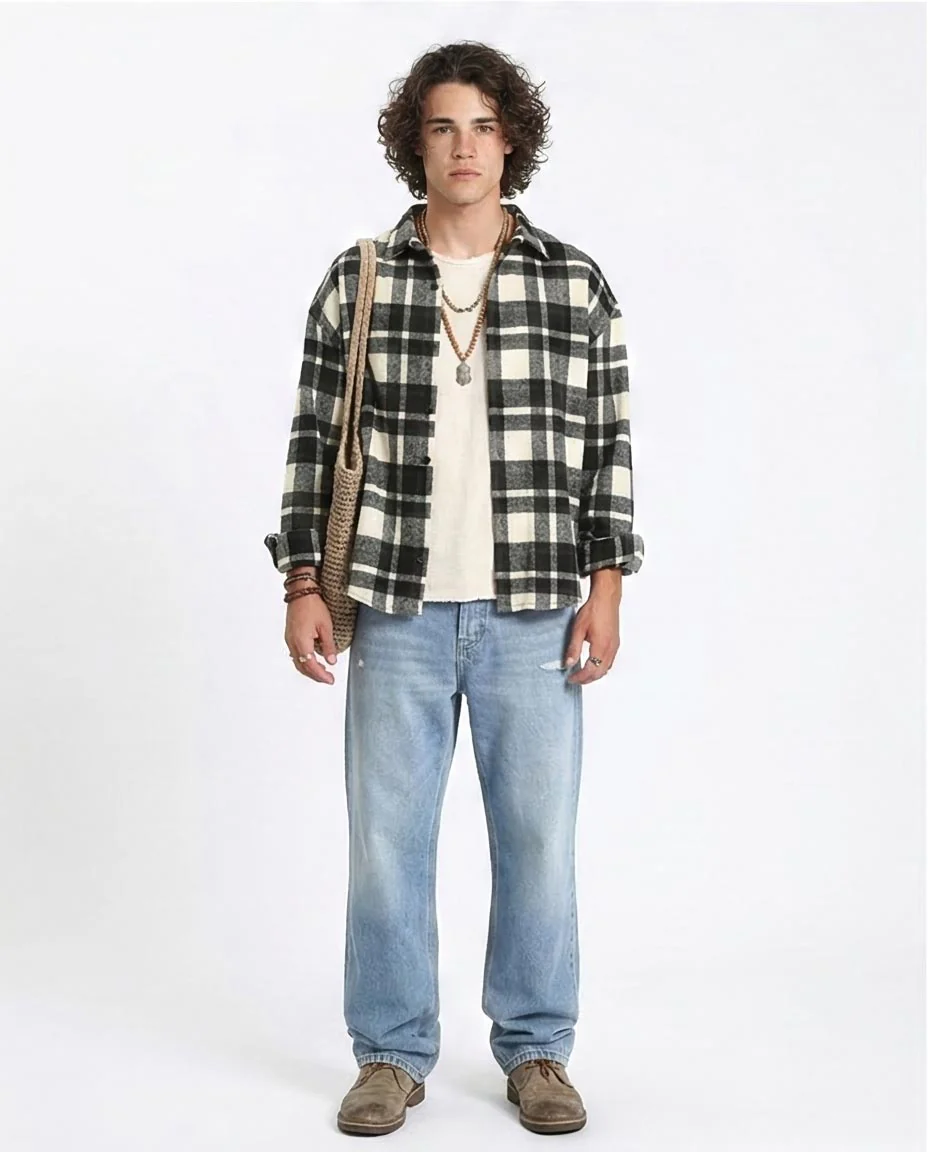 Ravin Oversized Brushed Flannel Buffalo Plaid Shirt - R212081 - Image 3
