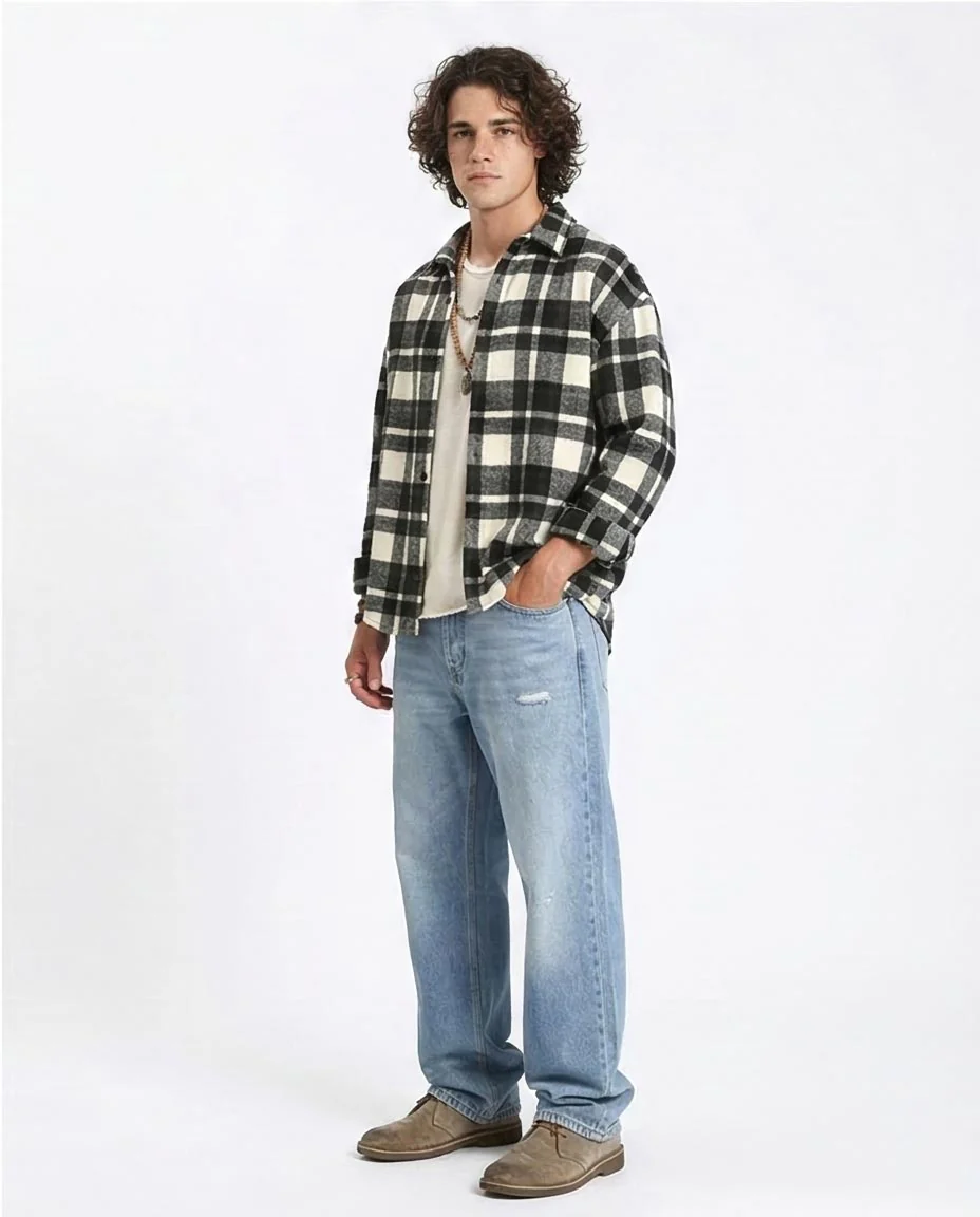 Ravin Oversized Brushed Flannel Buffalo Plaid Shirt - R212081 - Image 5