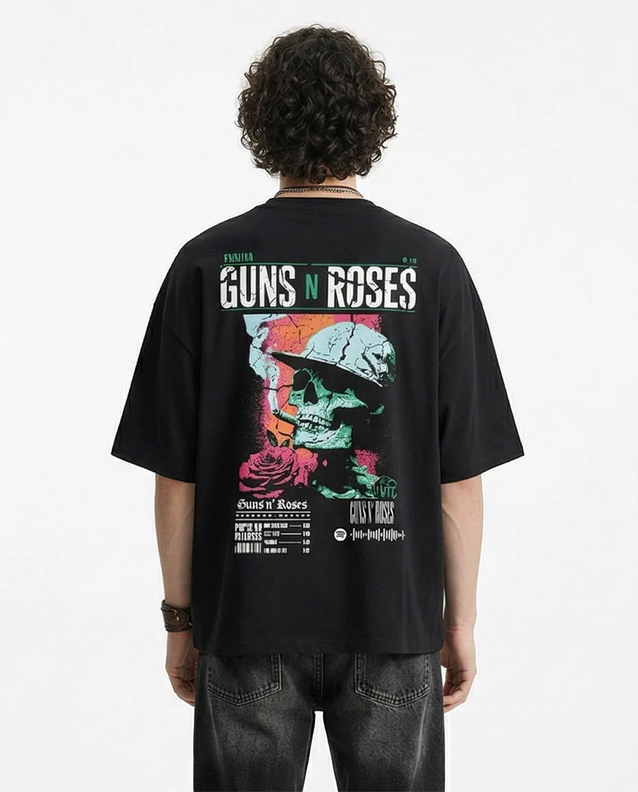 Oversized Graphic Heavyweight Tee in Midnight Black R216571 - Image 2