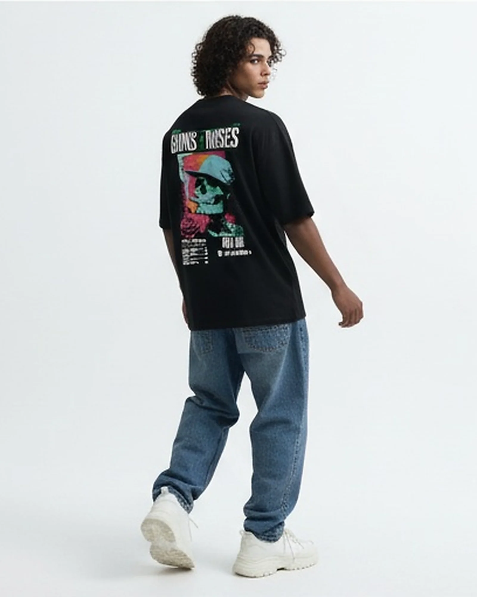Oversized Graphic Heavyweight Tee in Midnight Black R216571 - Image 5