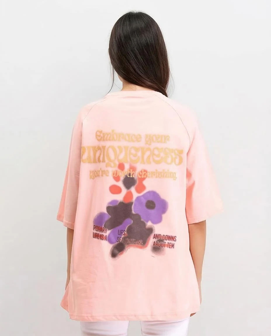 Ravin Oversized Graphic Tee – "Embrace Your Uniqueness" - Simon - R208518 - Image 2