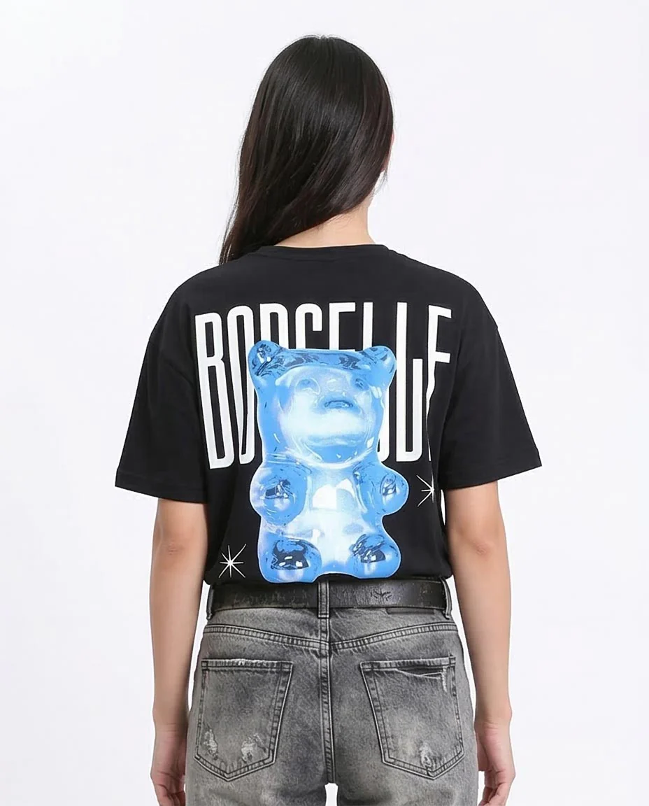 Ravin Oversized Graphic Tee – Gummy Bear Back Print & Barcode Detail - R208498 - Image 2