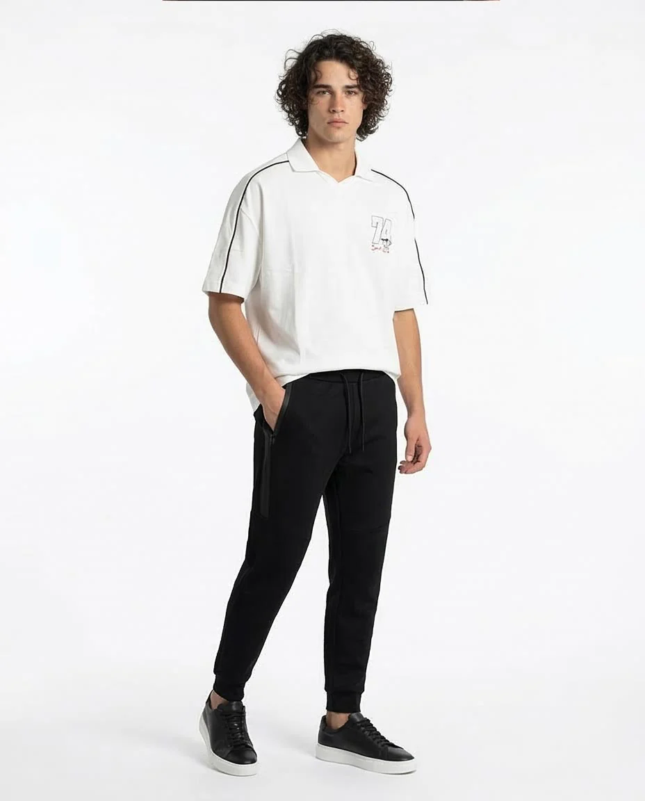 Ravin Oversized Off-White Piquet Graphic Polo – SS26 Collection - Off White - R215954 - Image 4