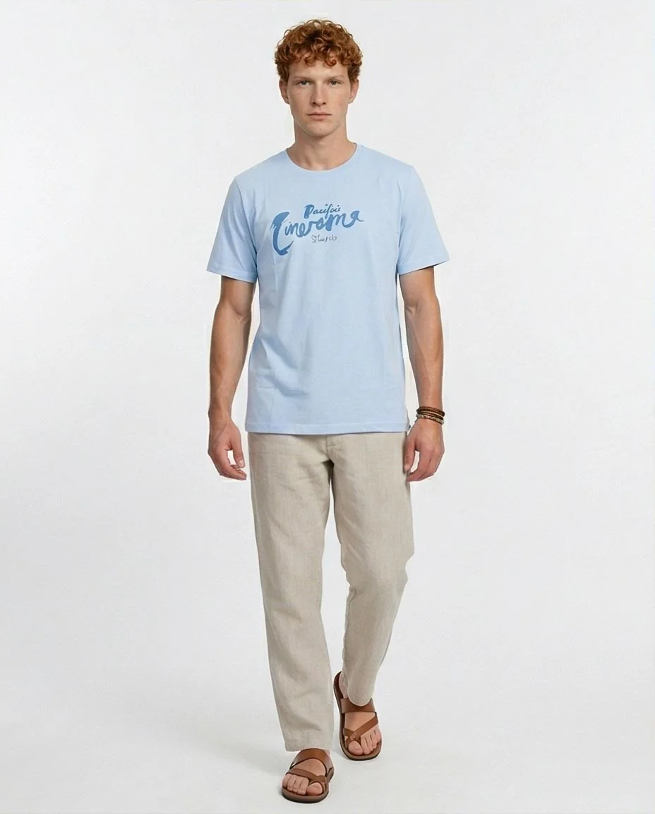 Ravin | Pacific's Cinerama Graphic T-Shirt in Light Blue – O203115 - Image 4