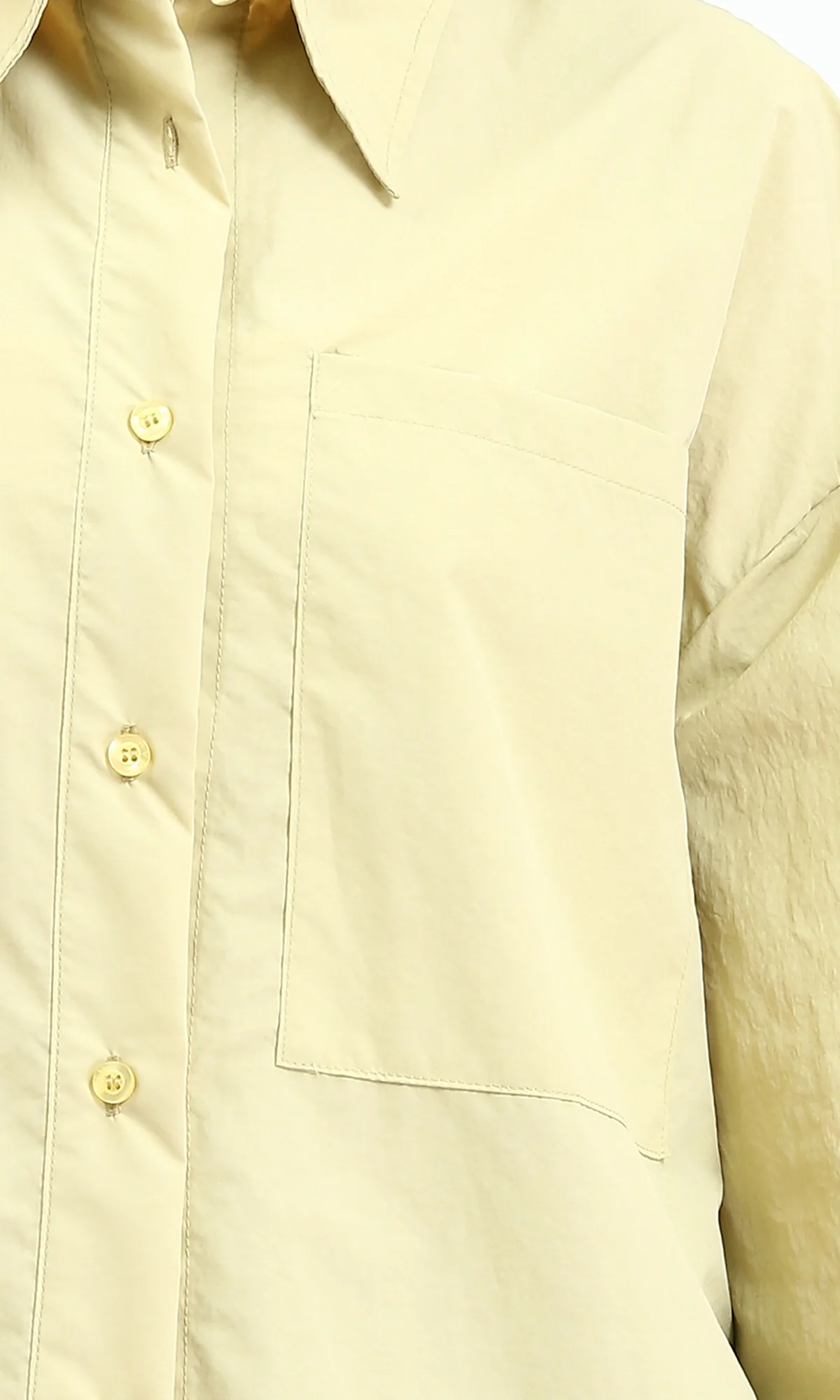 Pastel Lime Relaxed-Fit Button-Down Shirt - Image 3