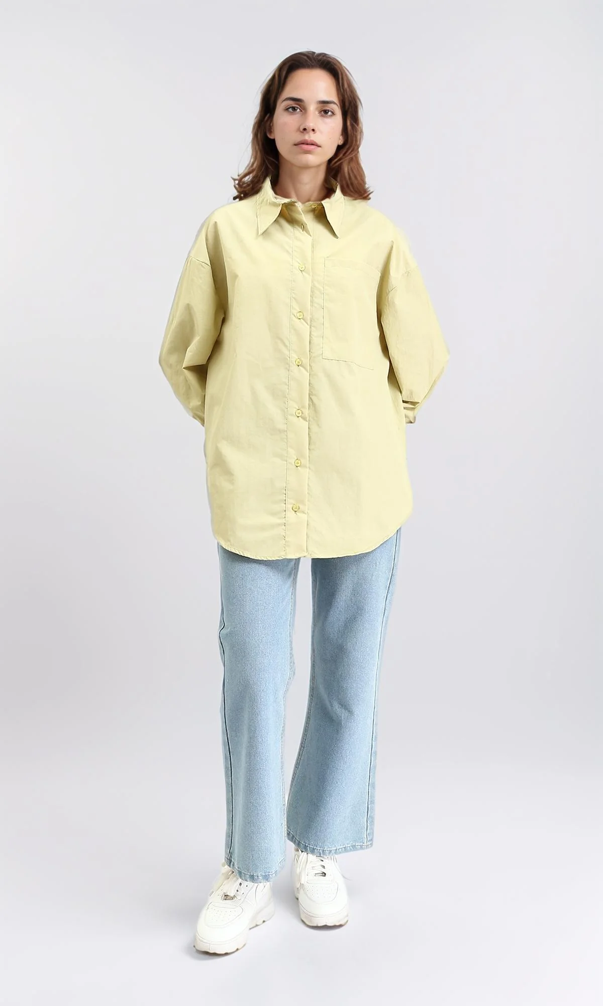 Pastel Lime Relaxed-Fit Button-Down Shirt - Image 4