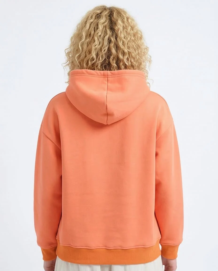 Pisces Celestial Graphic Oversized Hoodie in Vibrant Coral - O201148 - Image 2