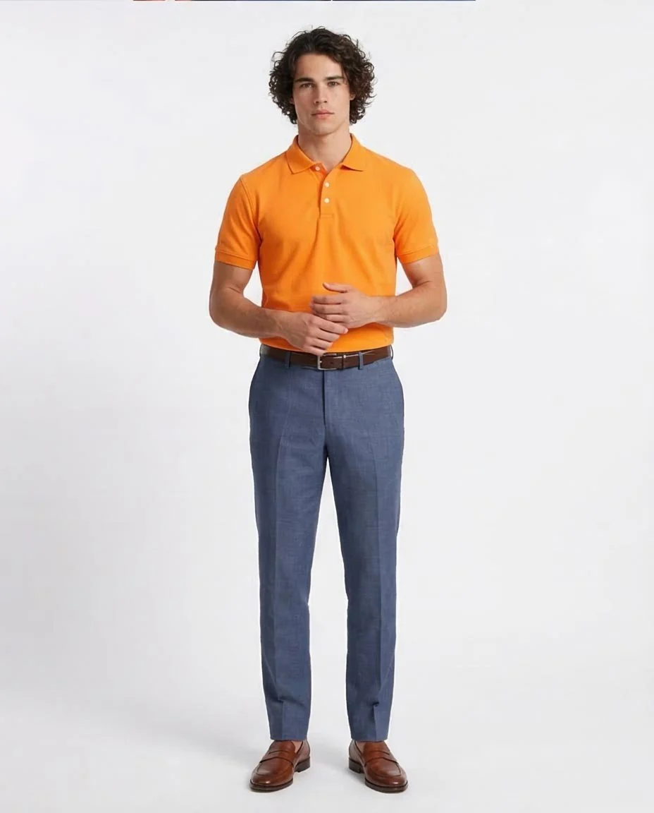 Ravin Premium 100% Cotton Piqué Polo Shirt – Vibrant Orange - R204667 - Image 3
