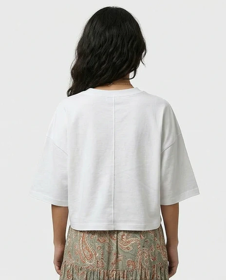Pristine White Boxy Cropped Tee - R217419 - Image 2