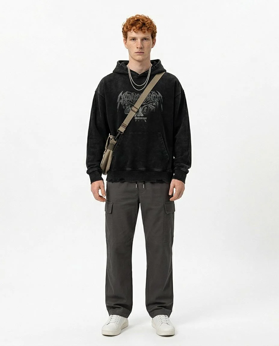 Ravin Relaxed-Fit Cargo Pants with Drawstring Waist – Dark Grey - R217441 - Image 3
