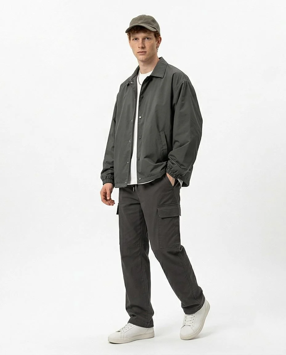 Ravin Relaxed-Fit Cargo Pants with Drawstring Waist – Dark Grey - R217441 - Image 4