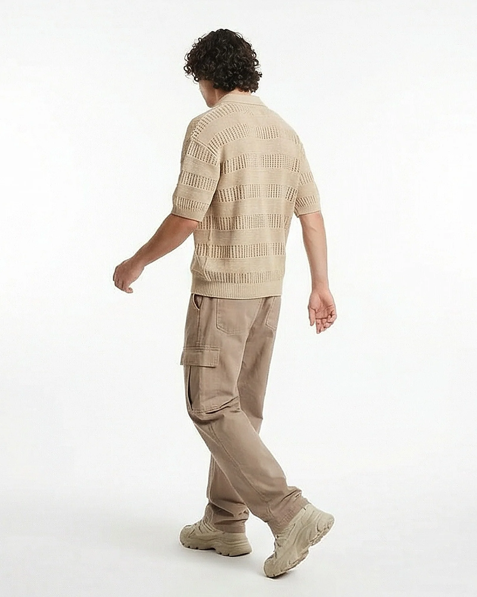 Ravin Artisanal Pointelle Knit Polo – Desert Stone - R217130 - Image 4