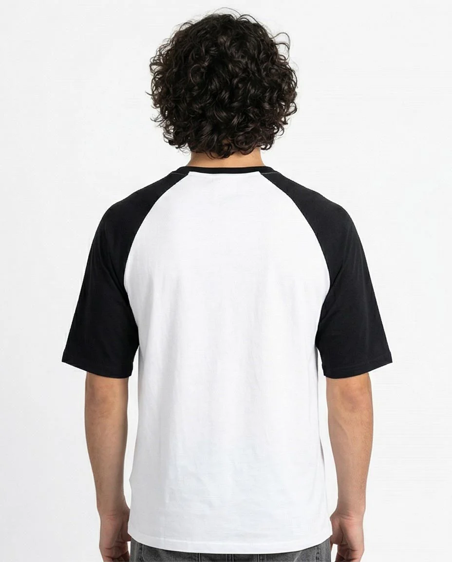 Ravin Men's Vintage Tennis Tournament Raglan T-Shirt - Black/White - R208548 - Image 2