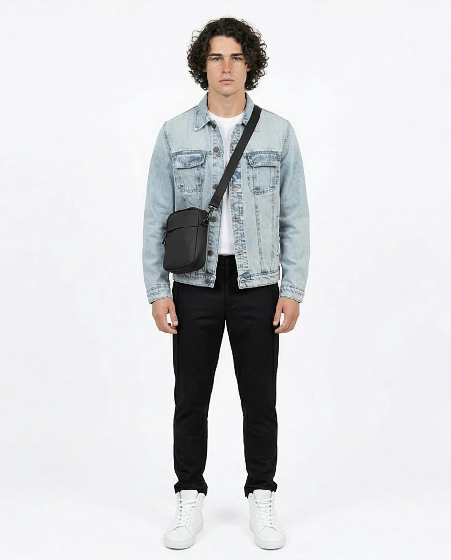 Ravin Light Wash Oversized Denim Trucker Jacket with Contrast Stitching - R214284 - Image 3