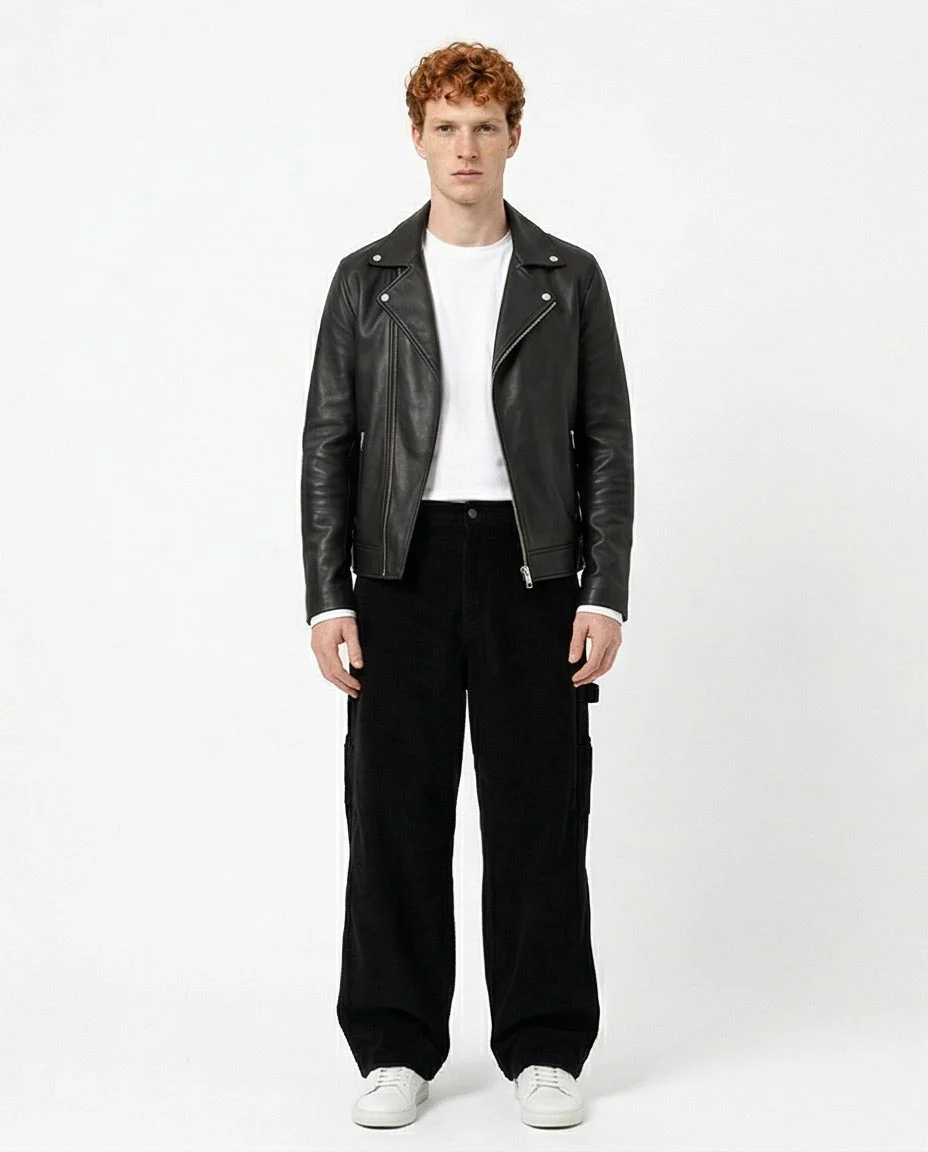 Ravin Men’s Relaxed Fit Corduroy Carpenter Balloon Pants - Black - R215101 - Image 3