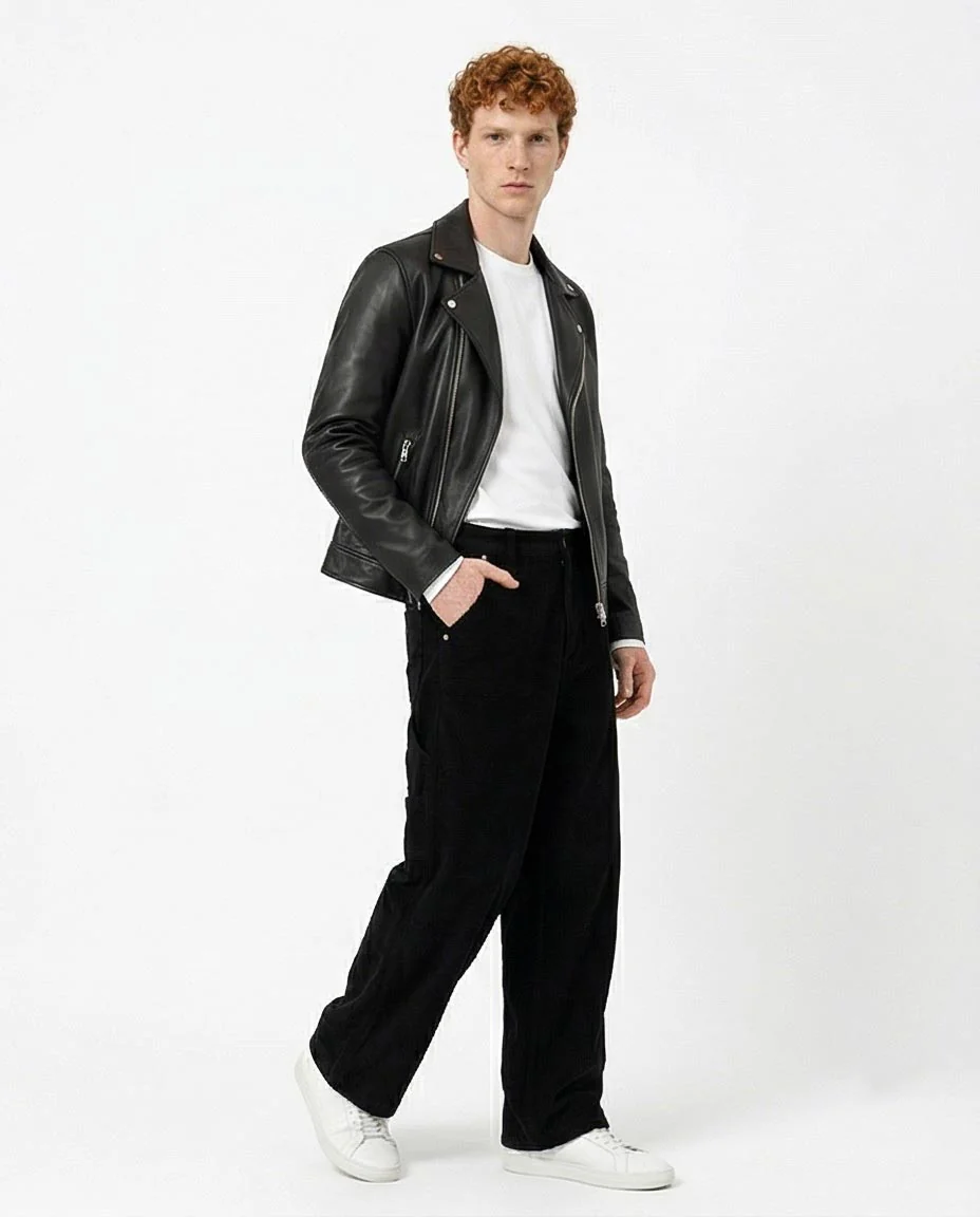 Ravin Men’s Relaxed Fit Corduroy Carpenter Balloon Pants - Black - R215101 - Image 4