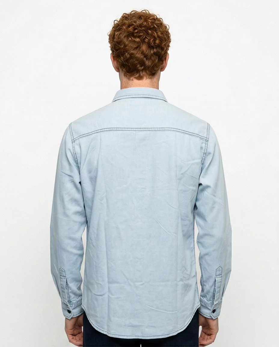 Ravin Light Wash Western-Yoke Denim Shirt – Elevated Street Edition - R215655 - Image 2