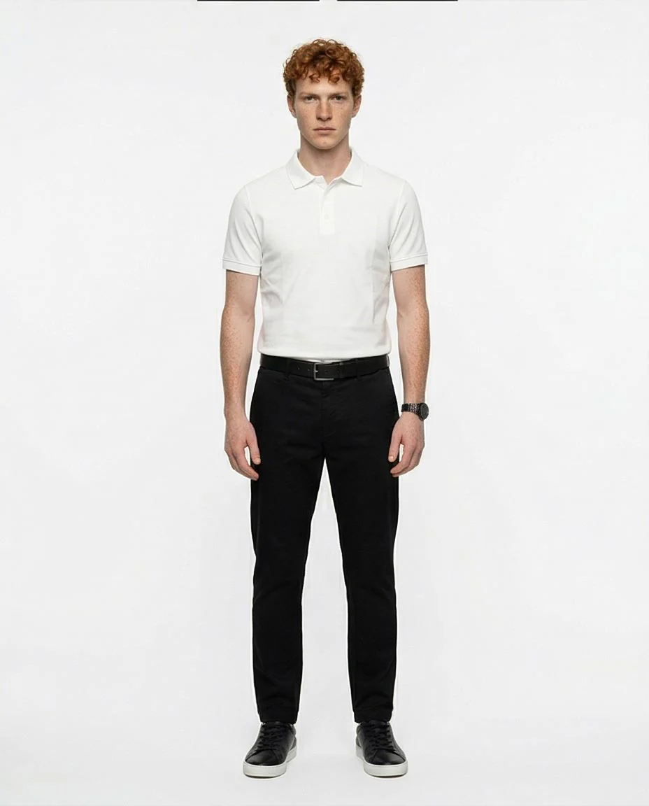 Ravin Men's Essential Slim-Fit Piqué Polo Shirt – White - R215948 - Image 3