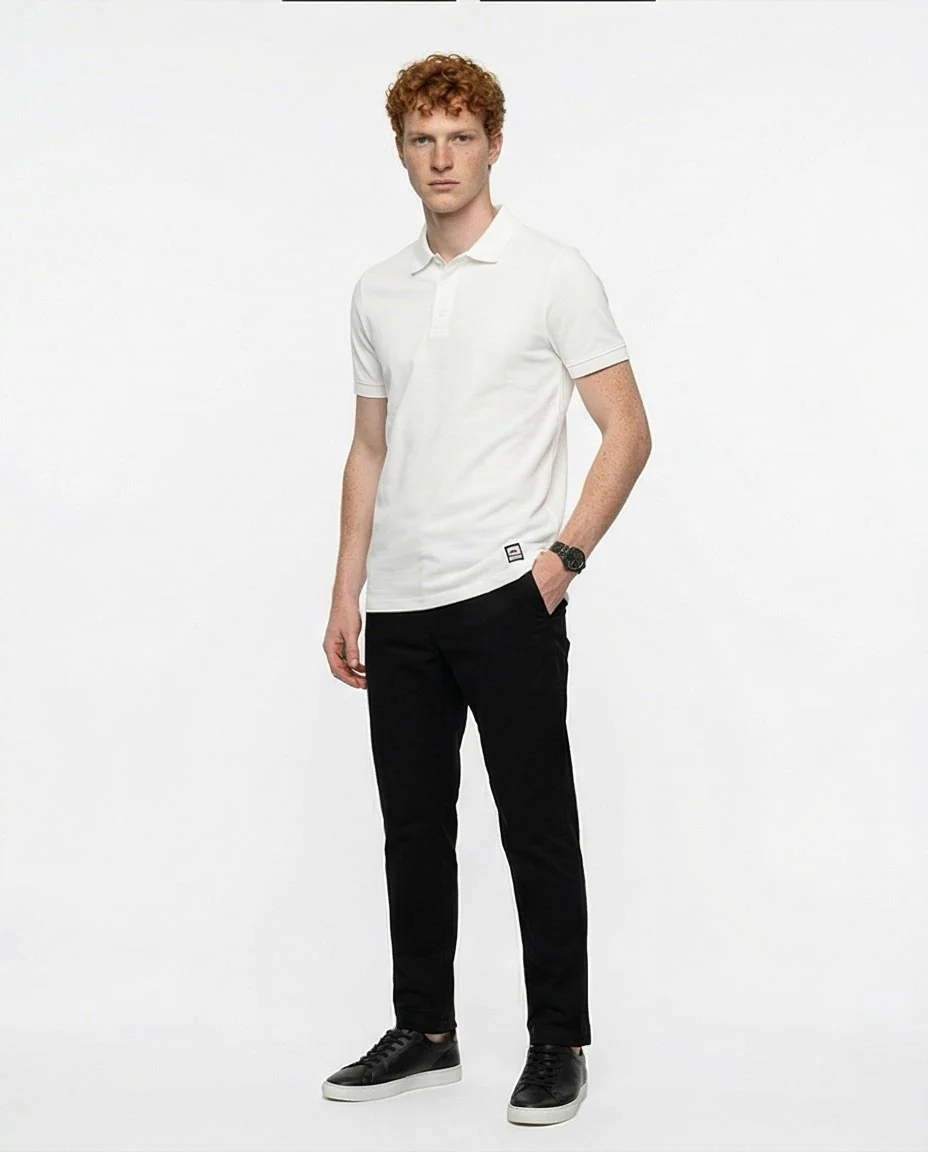Ravin Men's Essential Slim-Fit Piqué Polo Shirt – White - R215948 - Image 4