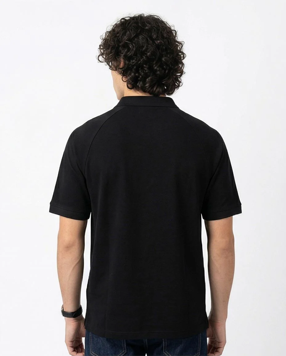 Ravin Men's Raglan Sleeve Essential Polo Shirt - Black - R215949 - Image 2