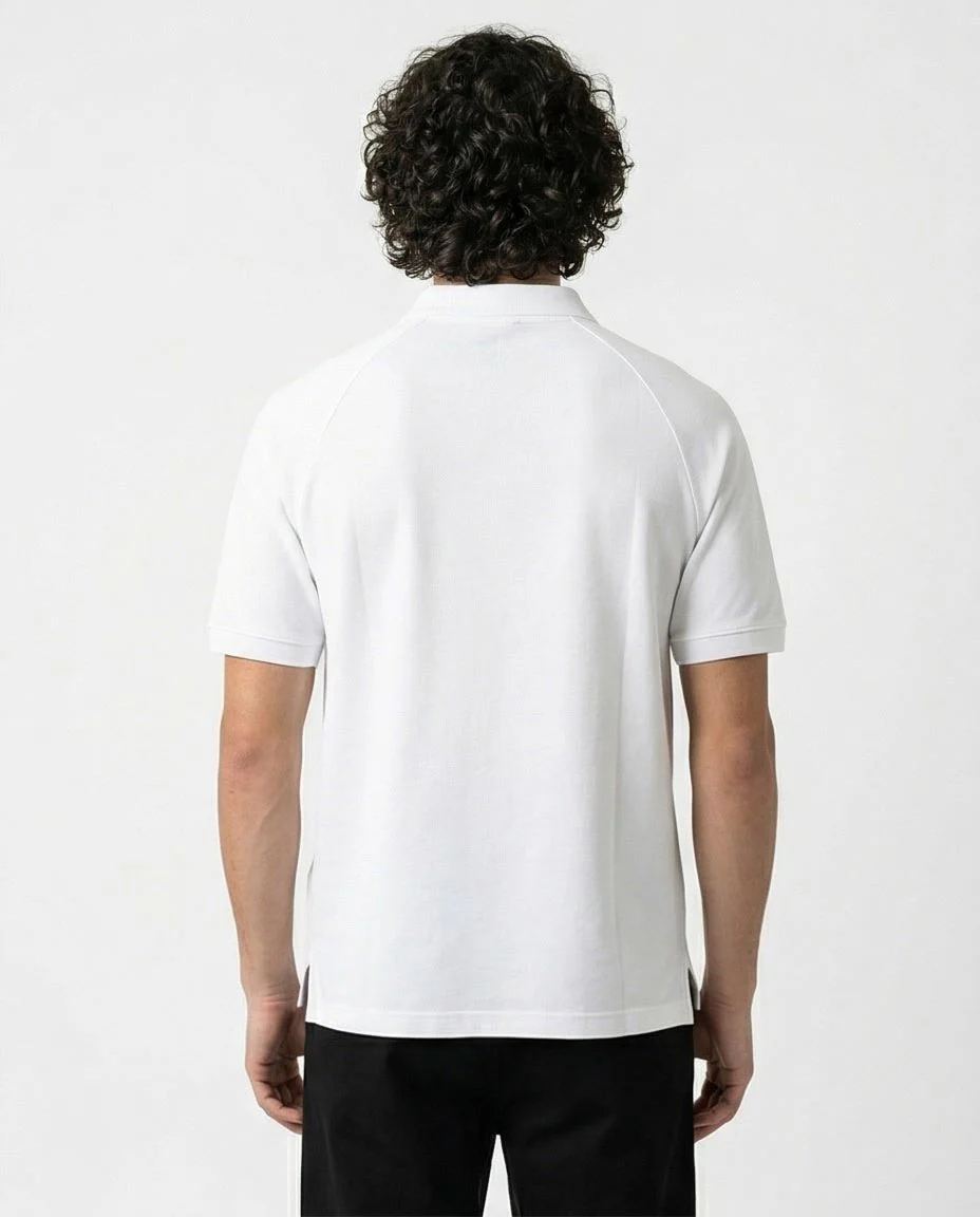 Ravin Men's Raglan Sleeve Piqué Polo Shirt – White - R215950 - Image 2
