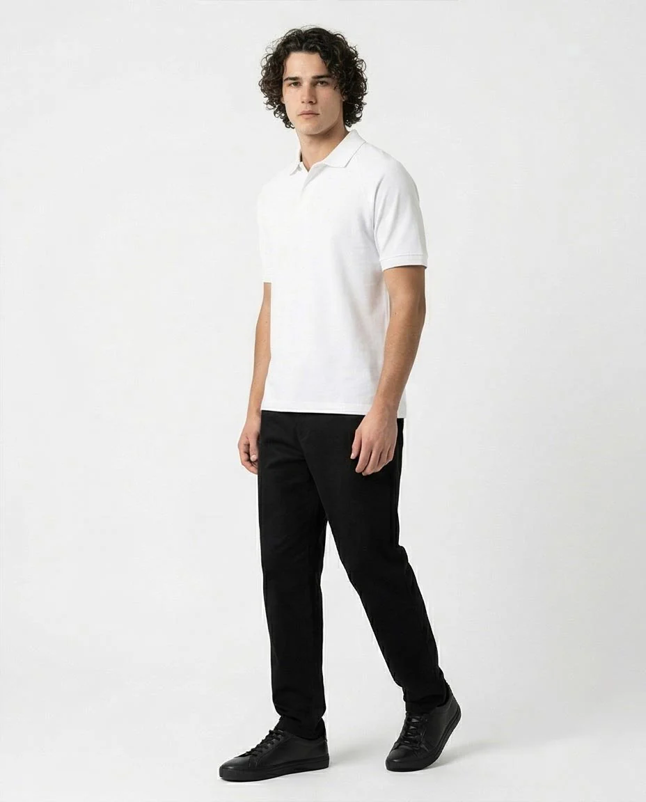 Ravin Men's Raglan Sleeve Piqué Polo Shirt – White - R215950 - Image 4