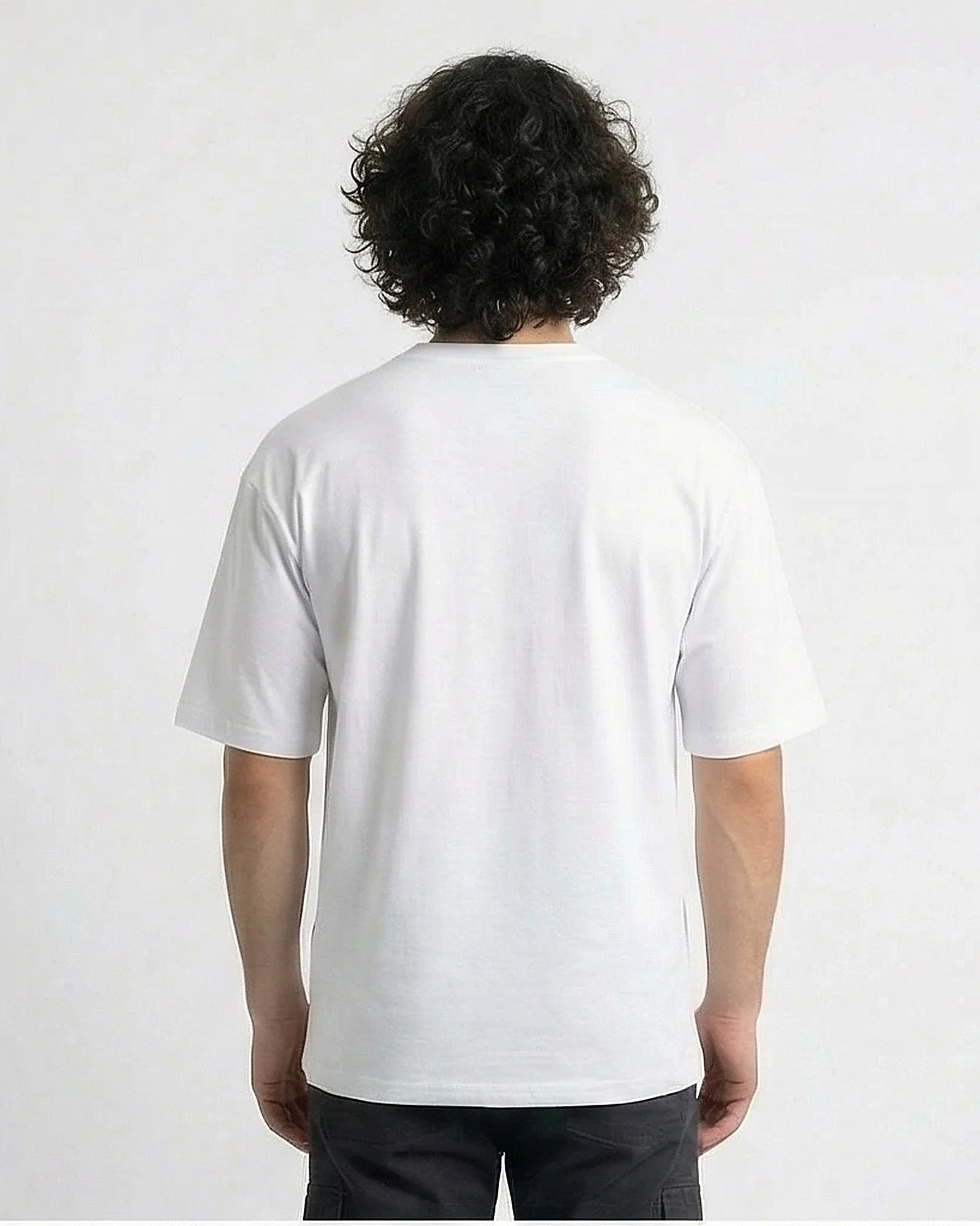 White Tonal Embossed Relaxed Fit Tee - R216291 - Image 2