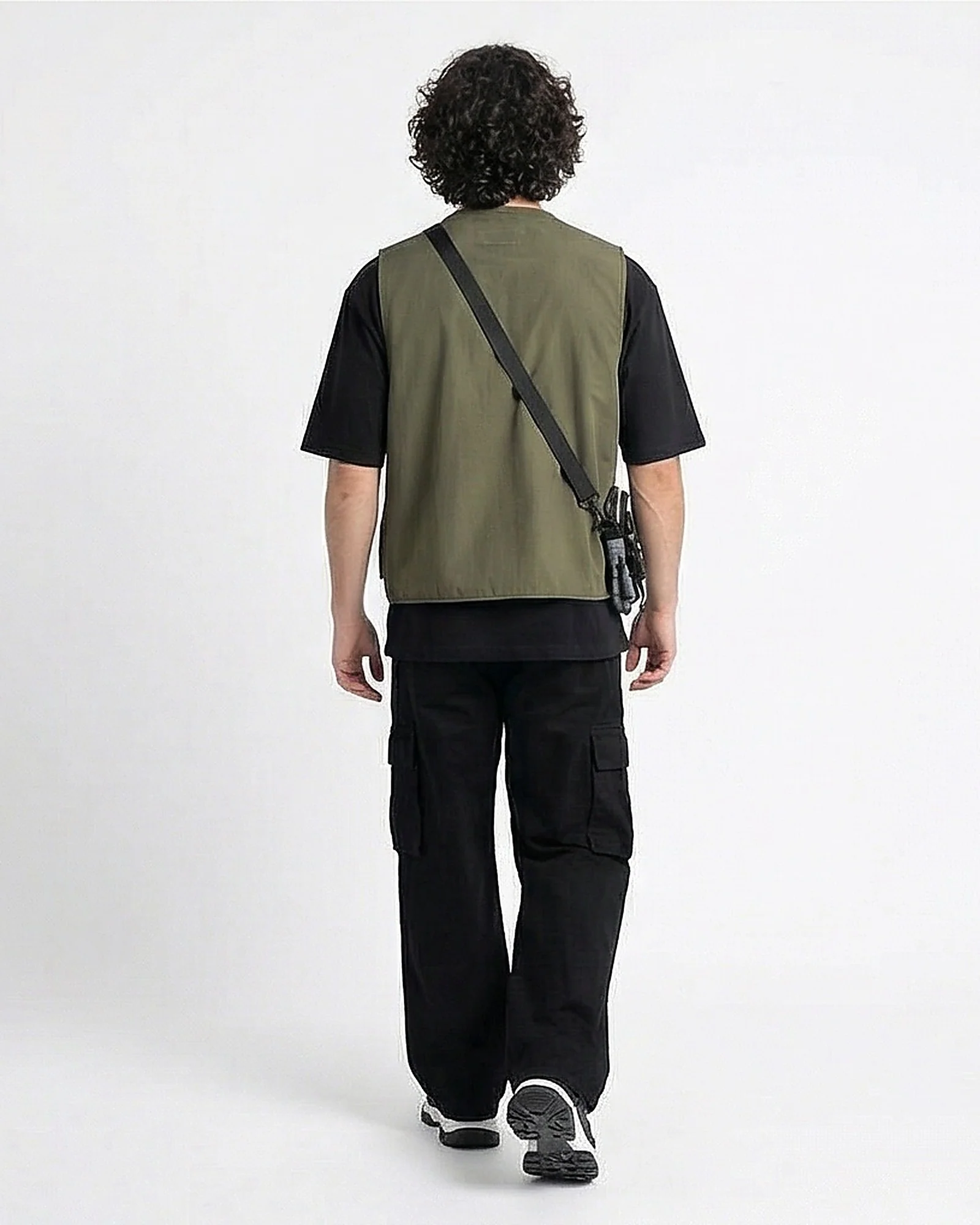 Men's Black Tonal Embossed Relaxed Fit T-Shirt - R216292 - Image 4