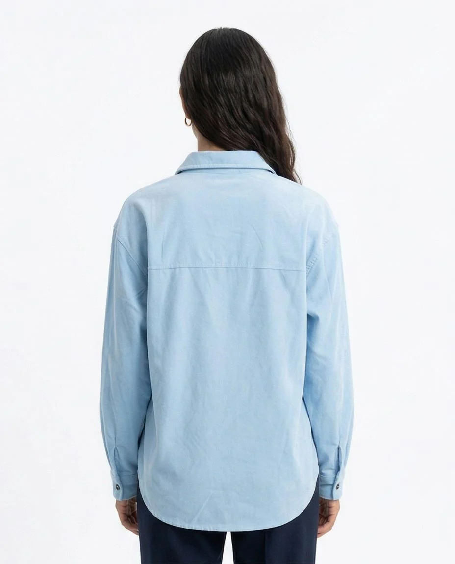 Ravin Men’s Oversized Sueded Utility Shirt in Sky Blue - R216615 - Image 2
