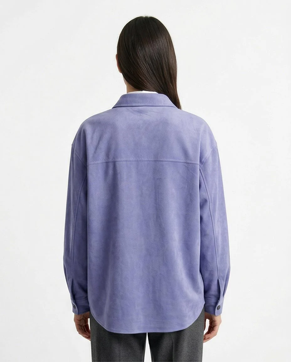 Ravin Oversized Faux-Suede Utility Shirt in Periwinkle - R216617 - Image 2